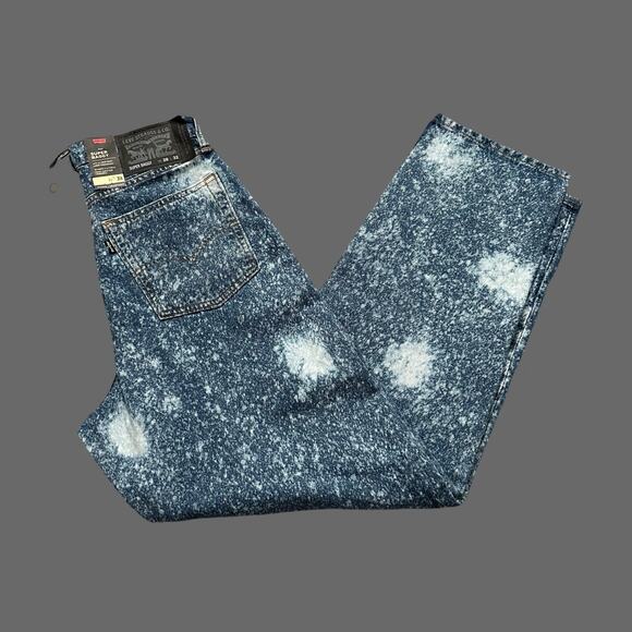 Levi's Super Baggy Jeans Drawstring Acid Wash Size 28x32 NWT Irregular - Picture 2 of 9